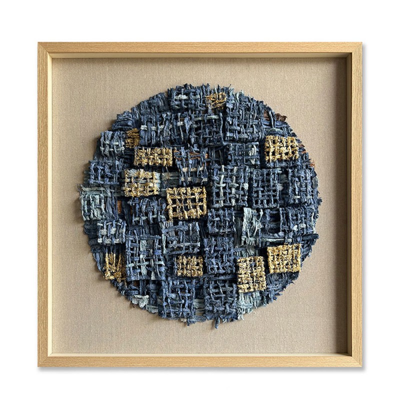AZURE WORLD ΠΙΝΑΚΑΣ ΔΙΑΚΟΣΜΗΣΗΣ 80x80x4cm ΧΑΡΤΙ ΜΠΕΖ ΜΠΛΕ ΓΥΑΛΙ ΦΥΣΙΚΟ