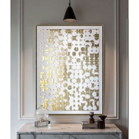 GOLD HEAVEN ΠΙΝΑΚΑΣ ΔΙΑΚΟΣΜΗΣΗΣ 90x120x4cm OIL ACRYLIC ΧΡΥΣΟ ΛΕΥΚΟ ΚΑΜΒΑΣ ΧΡΥΣΟ