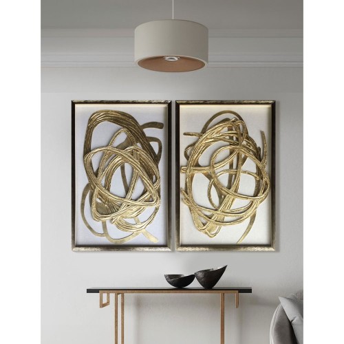 WILD SOUL ΠΙΝΑΚΑΣ ΔΙΑΚΟΣΜΗΣΗΣ 60x90x4cm MDF ΧΡΥΣΟ ΛΕΥΚΟ ΓΥΑΛΙ ΧΡΥΣΟ