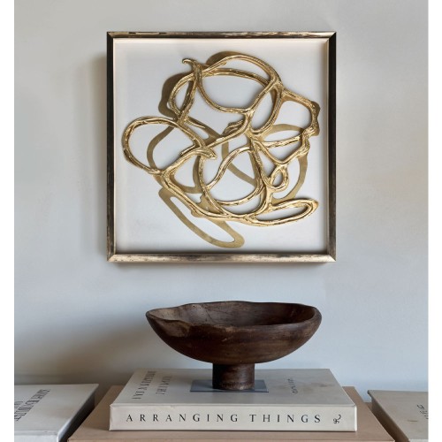 WILD SOUL ΠΙΝΑΚΑΣ ΔΙΑΚΟΣΜΗΣΗΣ 80x80x4cm MDF ΧΡΥΣΟ ΛΕΥΚΟ ΓΥΑΛΙ ΧΡΥΣΟ