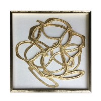 WILD SOUL ΠΙΝΑΚΑΣ ΔΙΑΚΟΣΜΗΣΗΣ 80x80x4cm MDF ΧΡΥΣΟ ΛΕΥΚΟ ΓΥΑΛΙ ΧΡΥΣΟ