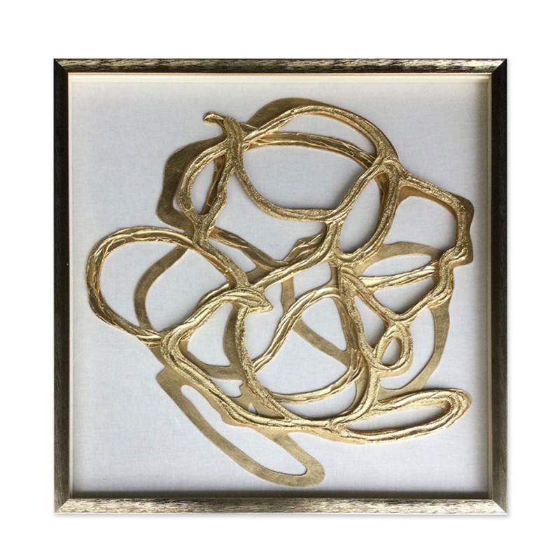 WILD SOUL ΠΙΝΑΚΑΣ ΔΙΑΚΟΣΜΗΣΗΣ 80x80x4cm MDF ΧΡΥΣΟ ΛΕΥΚΟ ΓΥΑΛΙ ΧΡΥΣΟ