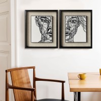 LINEAR GEOMETRY ΠΙΝΑΚΑΣ ΔΙΑΚΟΣΜΗΣΗΣ 60x70x4cm ΧΑΡΤΙ ΛΕΥΚΟ ΜΑΥΡΟ ΜΠΕΖ ΓΥΑΛΙ ΜΑΥΡΟ