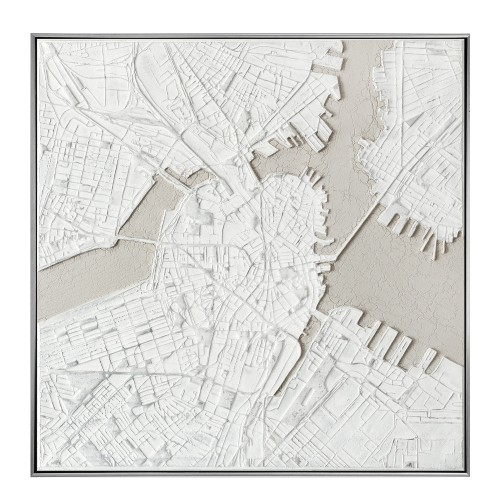 MAP ΠΙΝΑΚΑΣ ΔΙΑΚΟΣΜΗΣΗΣ 100x100x5cm ΚΑΜΒΑΣ ΛΕΥΚΟ ΜΠΕΖ ΞΥΛΟ ΑΣΗΜΙ