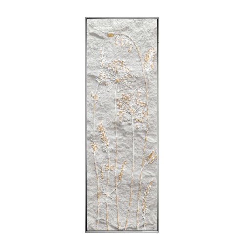 BREATH OF ART ΠΙΝΑΚΑΣ ΔΙΑΚΟΣΜΗΣΗΣ 40x120x4cm ΚΑΜΒΑΣ ΛΕΥΚΟ ΧΡΥΣΟ ΞΥΛΟ