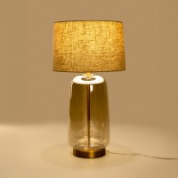 BEXLEY ΦΩΤΙΣΤΙΚΟ ΕΠΙΤΡΑΠΕΖΙΟ 43x43x79cm ΓΥΑΛΙ ΜΕΛΙ ΧΡΥΣΟ ΛΙΝΟ ΜΠΕΖ