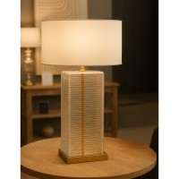 ELEVEN ΦΩΤΙΣΤΙΚΟ ΕΠΙΤΡΑΠΕΖΙΟ 47x25x83cm ΓΥΑΛΙ ΔΙΑΦΑΝΟ ΧΡΥΣΟ ΛΙΝΟ ΛΕΥΚΟ