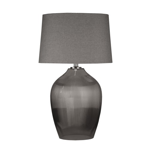 HADLEY ΦΩΤΙΣΤΙΚΟ ΕΠΙΤΡΑΠΕΖΙΟ 43x43x71cm ΓΥΑΛΙ ΔΙΑΦΑΝΟ ΓΚΡΙ ΑΣΗΜΙ ΛΙΝΟ ΓΚΡΙ