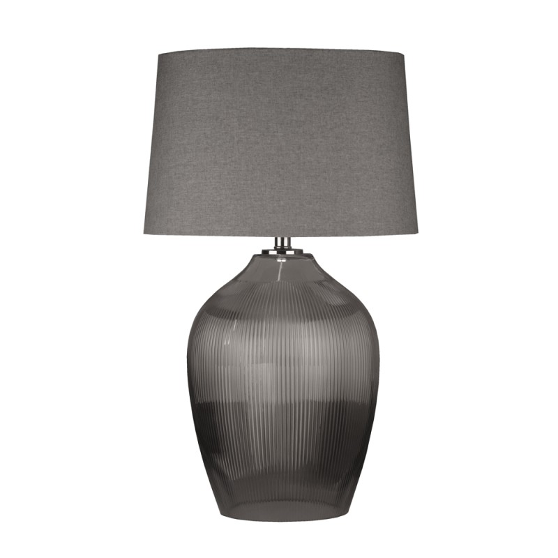 HADLEY ΦΩΤΙΣΤΙΚΟ ΕΠΙΤΡΑΠΕΖΙΟ 43x43x71cm ΓΥΑΛΙ ΔΙΑΦΑΝΟ ΓΚΡΙ ΑΣΗΜΙ ΛΙΝΟ ΓΚΡΙ