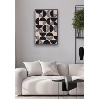 POSITIVE VIBES ΠΙΝΑΚΑΣ ΔΙΑΚΟΣΜΗΣΗΣ 60x90x4cm ΛΙΝΟ ΛΕΥΚΟ ΜΑΥΡΟ ΞΥΛΟ ΜΑΥΡΟ