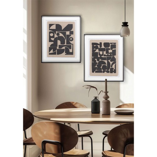 DO MORE ΠΙΝΑΚΑΣ ΔΙΑΚΟΣΜΗΣΗΣ 50x60x4cm ΓΥΑΛΙ ΛΕΥΚΟ ΜΑΥΡΟ ΞΥΛΟ ΜΑΥΡΟ