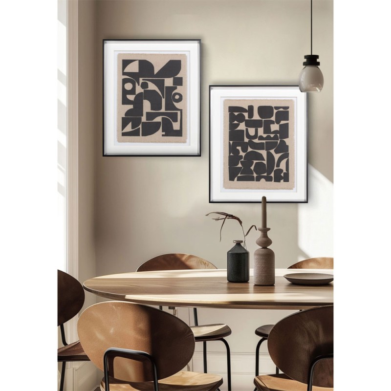 DO MORE ΠΙΝΑΚΑΣ ΔΙΑΚΟΣΜΗΣΗΣ 50x60x4cm ΓΥΑΛΙ ΛΕΥΚΟ ΜΑΥΡΟ ΞΥΛΟ ΜΑΥΡΟ