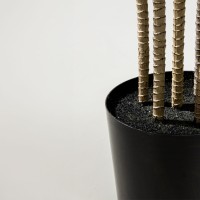 VELVET TREE ΔΕΝΤΡΟ ΤΕΧΝΗΤΟ ΣΕ ΓΛΑΣΤΡΑ 120cm PVC ΠΡΑΣΙΝΟ ΜΑΥΡΟ ΤΣΙΜΕΝΤΟ