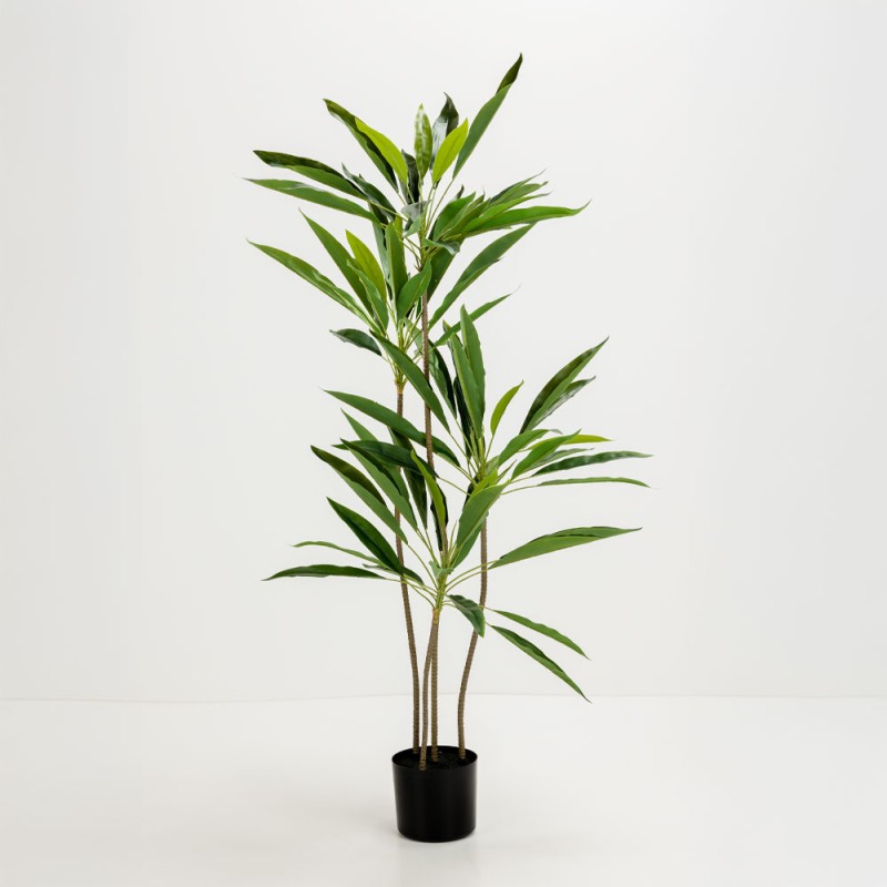 VELVET TREE ΔΕΝΤΡΟ ΤΕΧΝΗΤΟ ΣΕ ΓΛΑΣΤΡΑ 120cm PVC ΠΡΑΣΙΝΟ ΜΑΥΡΟ ΤΣΙΜΕΝΤΟ