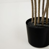 VELVET TREE ΔΕΝΤΡΟ ΤΕΧΝΗΤΟ ΣΕ ΓΛΑΣΤΡΑ 140cm PVC ΠΡΑΣΙΝΟ ΜΑΥΡΟ ΤΣΙΜΕΝΤΟ