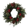 RED BERRY 75 ΧΡΙΣΤΟΥΓΕΝΝΙΑΤΙΚΟ ΣΤΕΦΑΝΙ ΜΕ ΓΚΙ 75x75cm POLYFOAM ΠΡΑΣΙΝΟ ΚΟΚΚΙΝΟ PVC