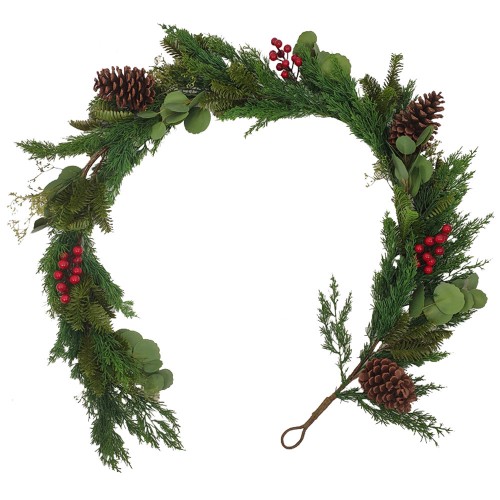 RED BERRY 182 ΓΙΡΛΑΝΤΑ ΣΤΟΛΙΣΜΕΝΗ 182cm POLYFOAM ΠΡΑΣΙΝΟ ΚΟΚΚΙΝΟ PVC