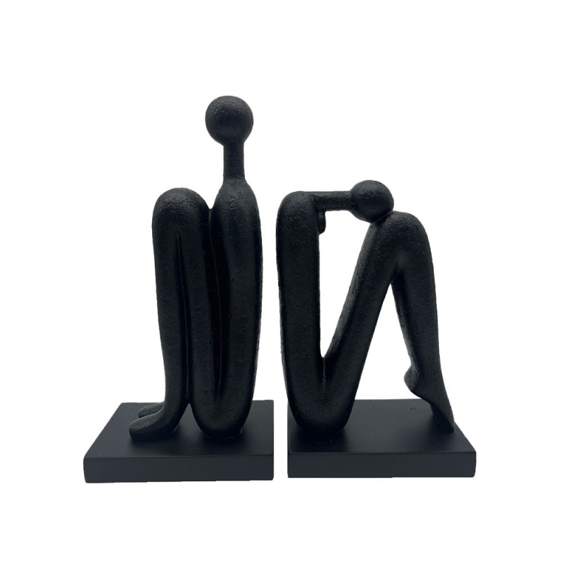MABIOR ΔΙΑΚΟΣΜΗΤΙΚΟ ΒΙΒΛΙΟΣΤΑΤΗΣ SET 2ΤΜΧ 30x10x30cm POLYRESIN ΜΑΥΡΟ