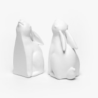 BUN BUN ΔΙΑΚΟΣΜΗΤΙΚΟ ΒΙΒΛΙΟΣΤΑΤΗΣ SET 2ΤΜΧ 22x9x18cm POLYRESIN ΛΕΥΚΟ