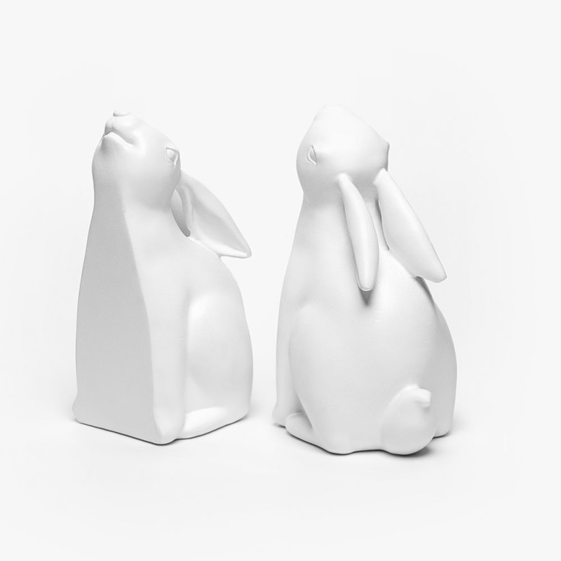 BUN BUN ΔΙΑΚΟΣΜΗΤΙΚΟ ΒΙΒΛΙΟΣΤΑΤΗΣ SET 2ΤΜΧ 22x9x18cm POLYRESIN ΛΕΥΚΟ