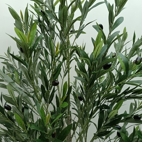 OLIVE TREE ΔΕΝΤΡΟ ΤΕΧΝΗΤΟ ΣΕ ΓΛΑΣΤΡΑ 180cm ΥΦΑΣΜΑ ΠΡΑΣΙΝΟ PVC
