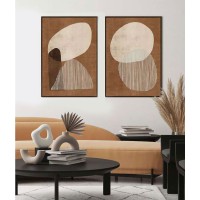 CONVEX ΠΙΝΑΚΑΣ ΔΙΑΚΟΣΜΗΣΗΣ 60x90x4cm ΚΑΜΒΑΣ TERRACOTTA ΜΠΕΖ MDF ΚΑΦΕ