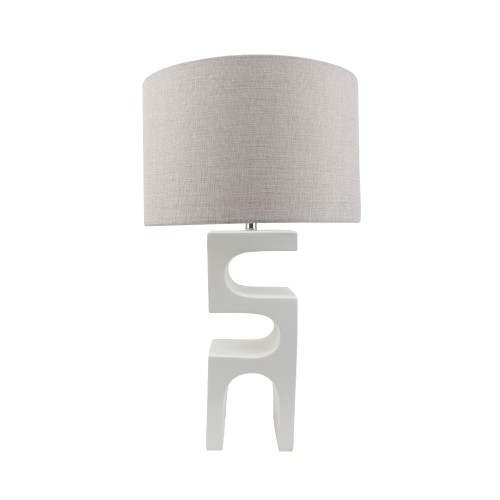 JED ΦΩΤΙΣΤΙΚΟ ΕΠΙΤΡΑΠΕΖΙΟ 58cm POLYRESIN ΛΕΥΚΟ ΛΙΝΟ ΓΚΡΙ