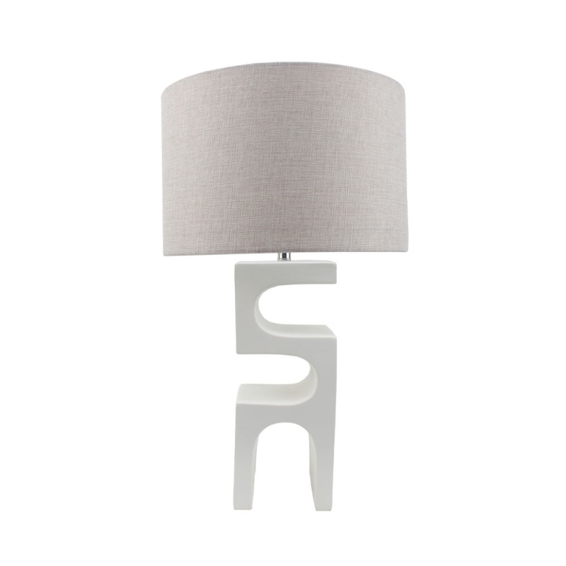 JED ΦΩΤΙΣΤΙΚΟ ΕΠΙΤΡΑΠΕΖΙΟ 58cm POLYRESIN ΛΕΥΚΟ ΛΙΝΟ ΓΚΡΙ