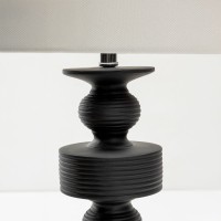 JASIEL ΦΩΤΙΣΤΙΚΟ ΕΠΙΤΡΑΠΕΖΙΟ 64cm POLYRESIN ΜΑΥΡΟ ΛΙΝΟ ΛΕΥΚΟ