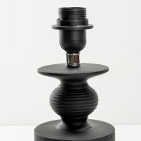 JASIEL ΦΩΤΙΣΤΙΚΟ ΕΠΙΤΡΑΠΕΖΙΟ 64cm POLYRESIN ΜΑΥΡΟ ΛΙΝΟ ΛΕΥΚΟ