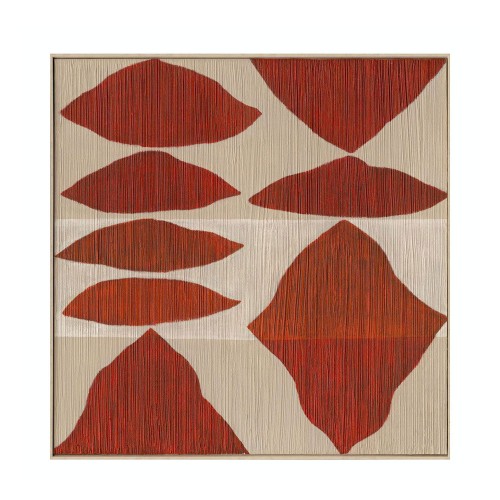 SHAYE TERRA ΠΙΝΑΚΑΣ ΔΙΑΚΟΣΜΗΣΗΣ 100x100x5cm ΚΑΜΒΑΣ ΜΠΕΖ ΚΕΡΑΜΙΔΙ ΞΥΛΟ ΦΥΣΙΚΟ