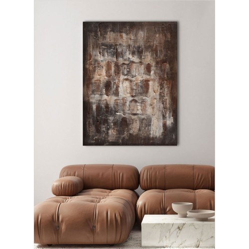 TERRYN EARTH ΠΙΝΑΚΑΣ ΔΙΑΚΟΣΜΗΣΗΣ 90x120x4cm ΚΑΜΒΑΣ ΚΑΦΕ ΜΠΕΖ ΓΚΡΙ ΞΥΛΟ