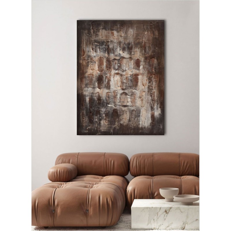 TERRYN EARTH ΠΙΝΑΚΑΣ ΔΙΑΚΟΣΜΗΣΗΣ 90x120x4cm ΚΑΜΒΑΣ ΚΑΦΕ ΜΠΕΖ ΓΚΡΙ ΞΥΛΟ