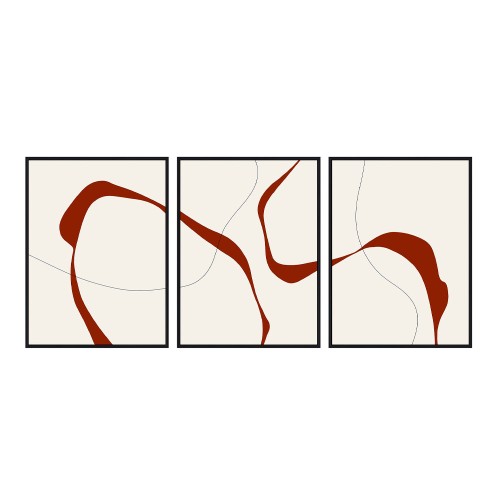 RENEWAL ΠΙΝΑΚΑΣ SET 3ΤΜΧ 80x180x4cm ΚΑΜΒΑΣ ΛΕΥΚΟ ΜΠΟΡΝΤΩ MDF ΜΑΥΡΟ
