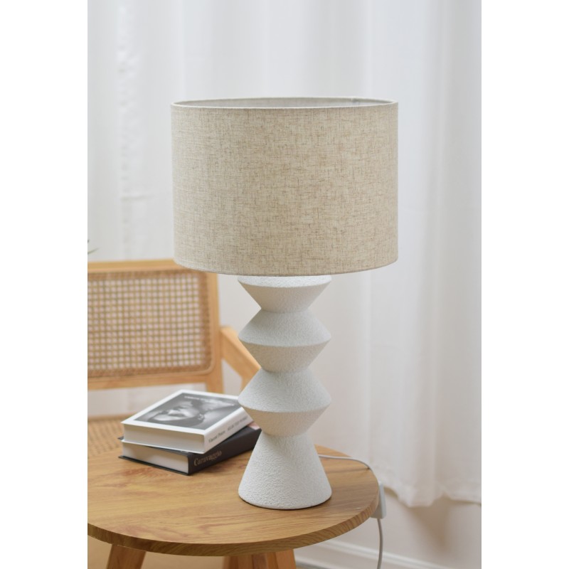 PIERCE ΦΩΤΙΣΤΙΚΟ ΕΠΙΤΡΑΠΕΖΙΟ 33x33x62cm FIBERCLAY ΛΕΥΚΟ ΛΙΝΟ ΜΠΕΖ