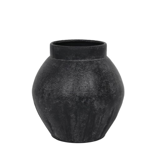 LAVA ΒΑΖΟ 30x30x30cm ΜΕΤΑΛΛΟ ΜΑΥΡΟ