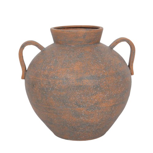 HYDRA ΒΑΖΟ 32x29x30cm ΜΕΤΑΛΛΟ TERRACOTTA ΓΚΡΙ