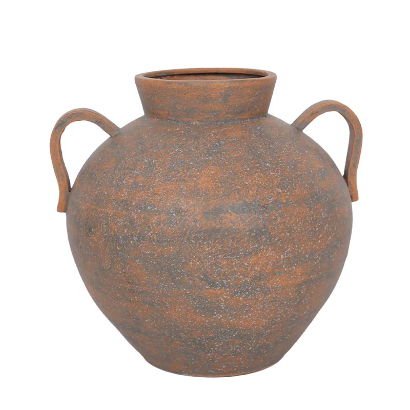 HYDRA ΒΑΖΟ 32x29x30cm ΜΕΤΑΛΛΟ TERRACOTTA ΓΚΡΙ