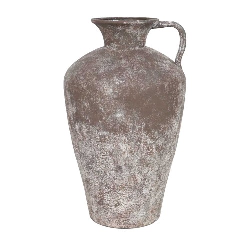 DIROS ΒΑΖΟ 25x25x42cm ΜΕΤΑΛΛΟ ΚΑΦΕ ΛΕΥΚΟ