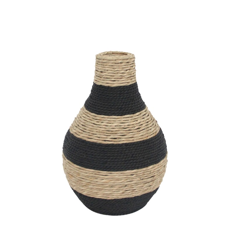 NUBIA ΒΑΖΟ 29x29x43cm ΣΧΟΙΝΙ ΦΥΣΙΚΟ ΜΑΥΡΟ PLYWOOD