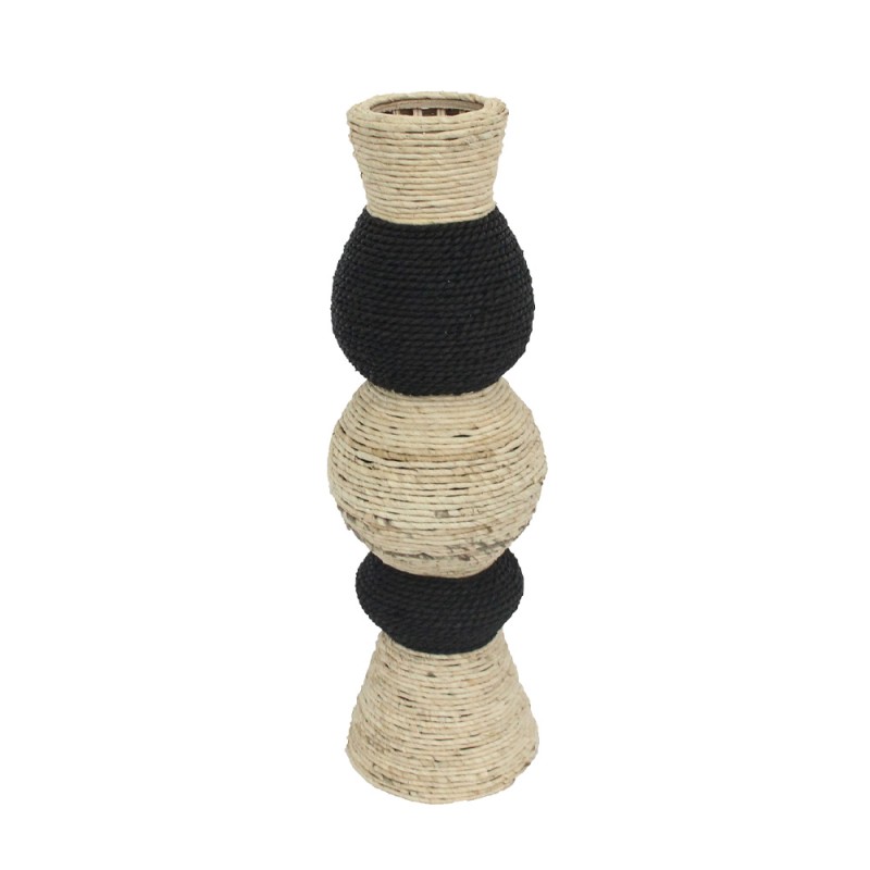 NUBIA ΒΑΖΟ 21x21x66cm ΣΧΟΙΝΙ ΦΥΣΙΚΟ ΜΑΥΡΟ PLYWOOD