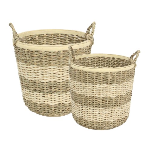 SIKINOS ΚΑΛΑΘΙ 35x35x43cm ΣΧΟΙΝΙ ΦΥΣΙΚΟ ΜΠΕΖ BAMBOO
