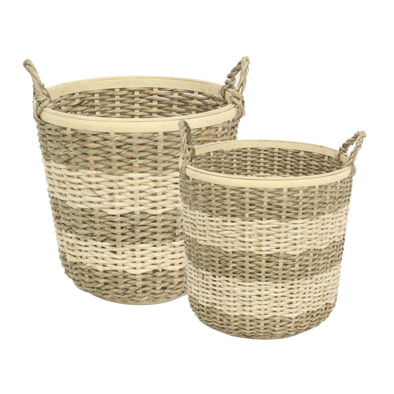 SIKINOS ΚΑΛΑΘΙ 35x35x43cm ΣΧΟΙΝΙ ΦΥΣΙΚΟ ΜΠΕΖ BAMBOO