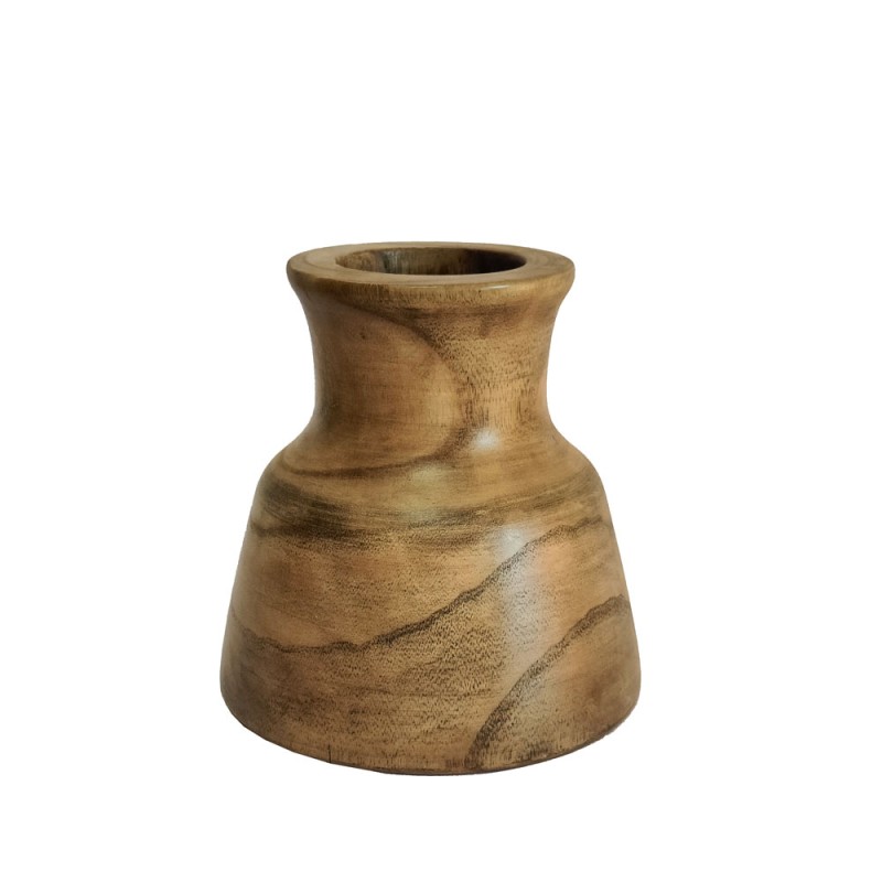 Σετ-2Τεμ.CEDAR ΒΑΖΟ 22x22x22cm ΞΥΛΟ ΚΑΦΕ