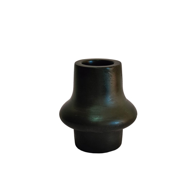 Σετ-2Τεμ.NUBIA ΒΑΖΟ 19x19x21cm ΞΥΛΟ ΜΑΥΡΟ