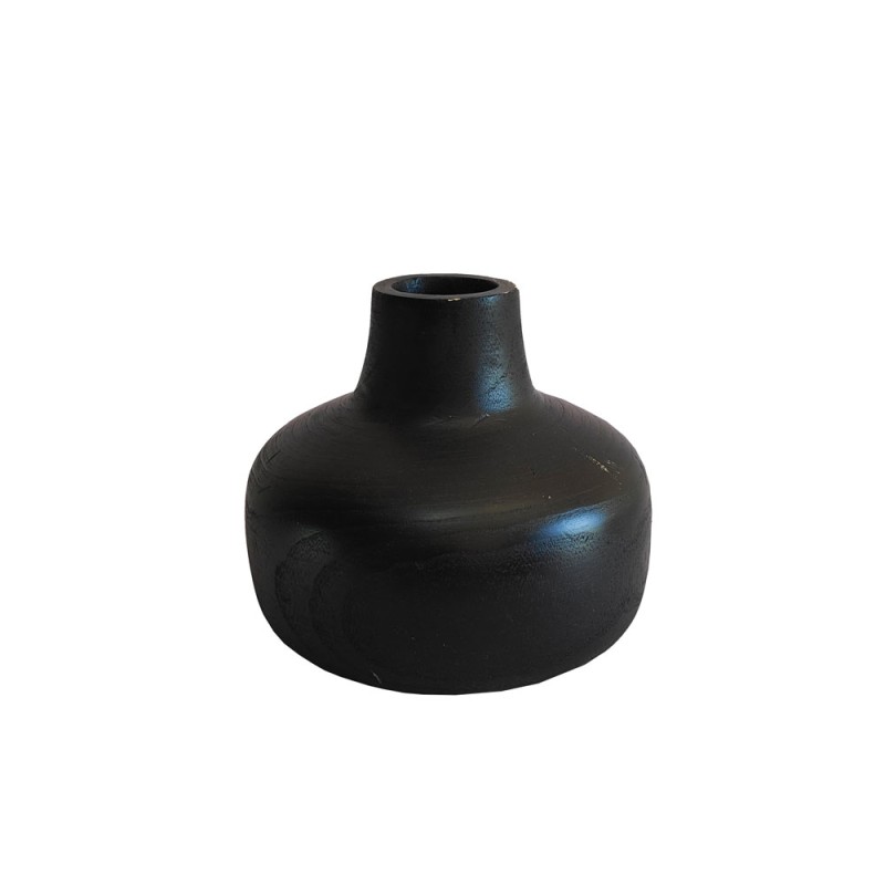 Σετ-2Τεμ.NUBIA ΒΑΖΟ 22x22x20cm ΞΥΛΟ ΜΑΥΡΟ