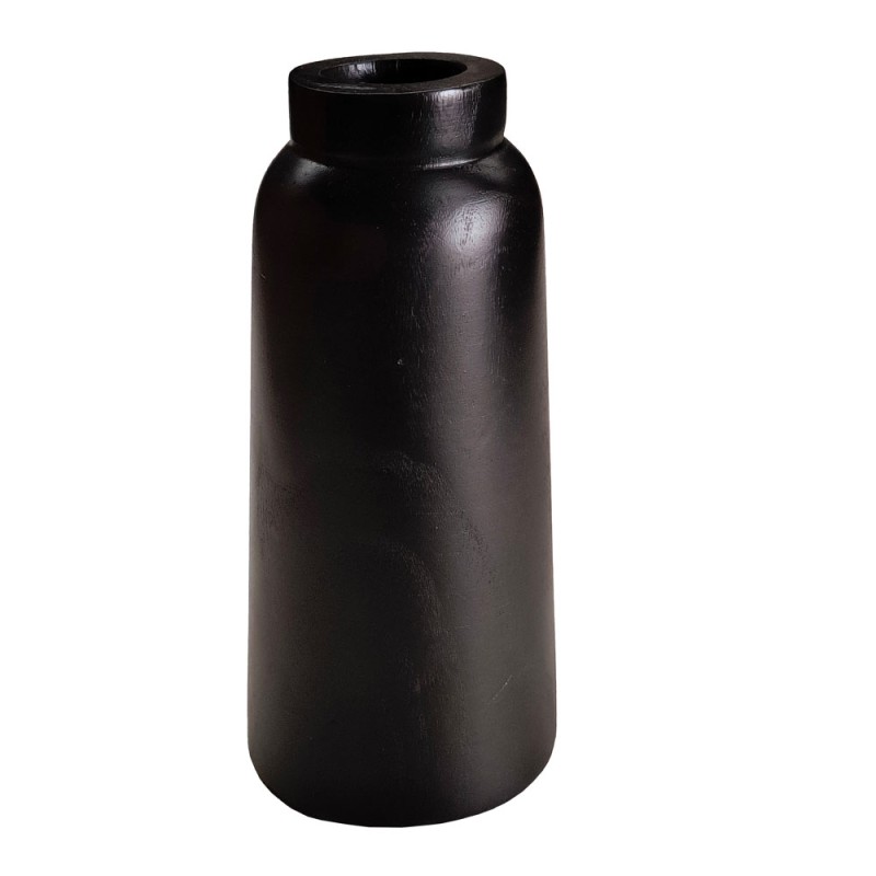 Σετ-2Τεμ.NUBIA ΒΑΖΟ 14x14x30cm ΞΥΛΟ ΜΑΥΡΟ