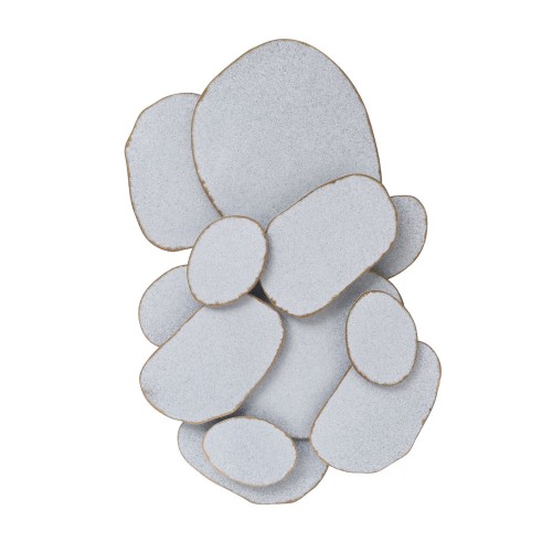 PEBBLES ΔΙΑΚΟΣΜΗΤΙΚΟ ΤΟΙΧΟΥ 63x7x97cm ΜΕΤΑΛΛΟ ΛΕΥΚΟ ΓΚΡΙ ΧΡΥΣΟ