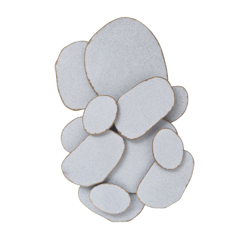 PEBBLES ΔΙΑΚΟΣΜΗΤΙΚΟ ΤΟΙΧΟΥ 63x7x97cm ΜΕΤΑΛΛΟ ΛΕΥΚΟ ΓΚΡΙ ΧΡΥΣΟ