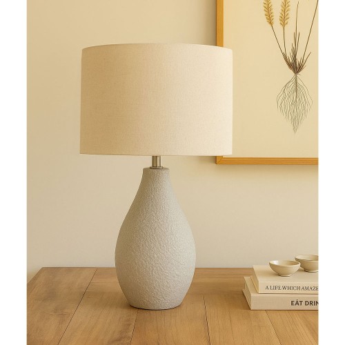 PADER ΦΩΤΙΣΤΙΚΟ ΕΠΙΤΡΑΠΕΖΙΟ 32x32x59cm ΚΕΡΑΜΙΚΟ ΛΕΥΚΟ ΛΙΝΟ ΜΠΕΖ